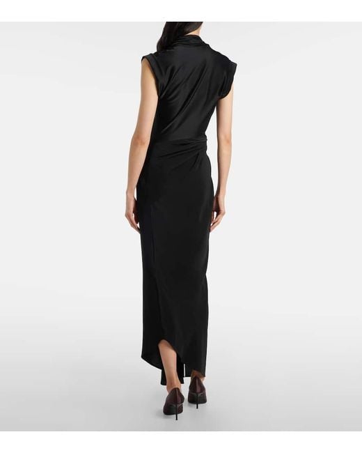 Vestido Midi Asimetrico Drapeado Victoria Beckham de color Black