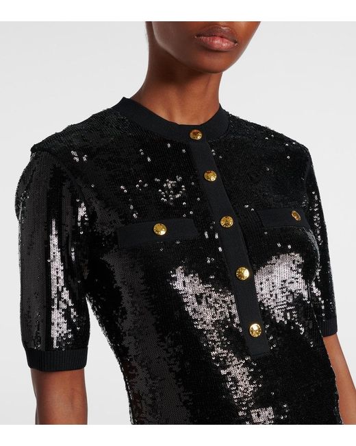 Rebecca Vallance Black Devyn Sequined Top