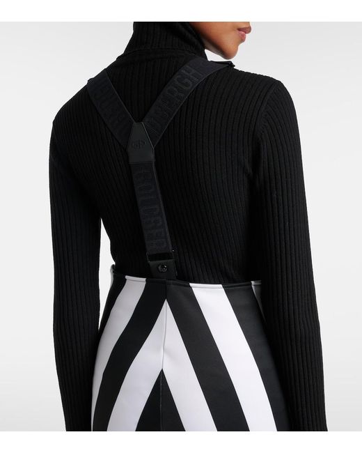 Goldbergh White Lunira Striped Ski Salopettes