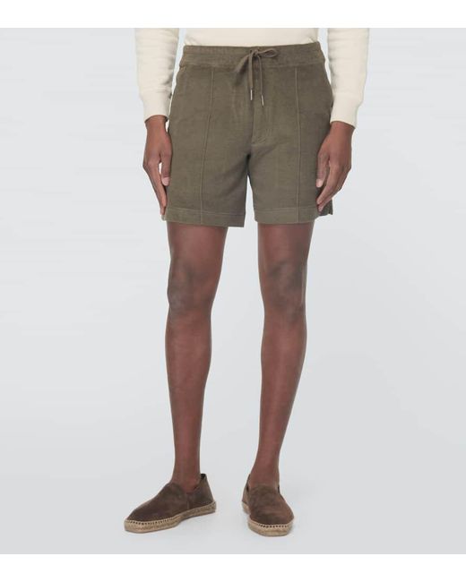 Shorts de felpa de algodon Tom Ford de hombre de color Green