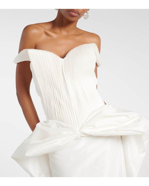 Danielle Frankel White Bridal Daphne Silk Taffeta Gown