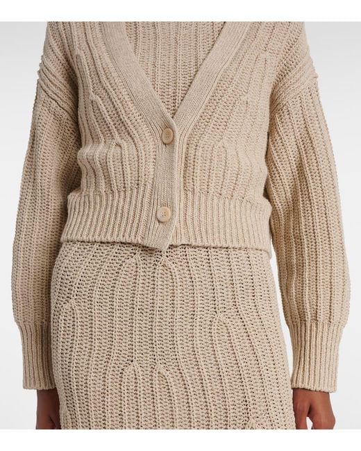 Max Mara Natural Stelvio Linen And Cotton Cardigan