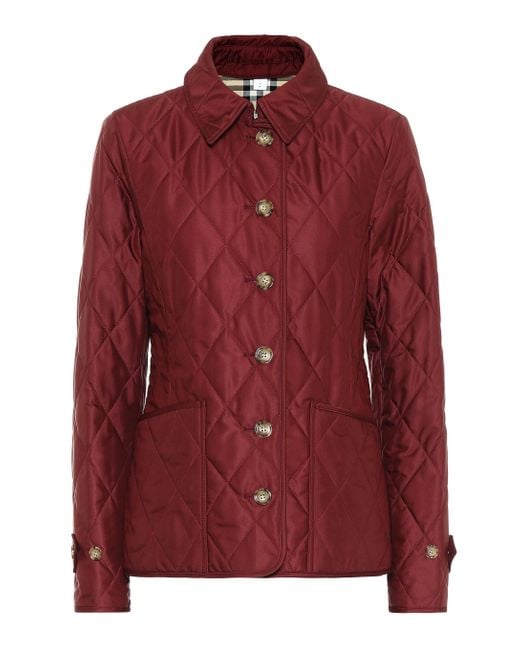 red quilted burberry jacket