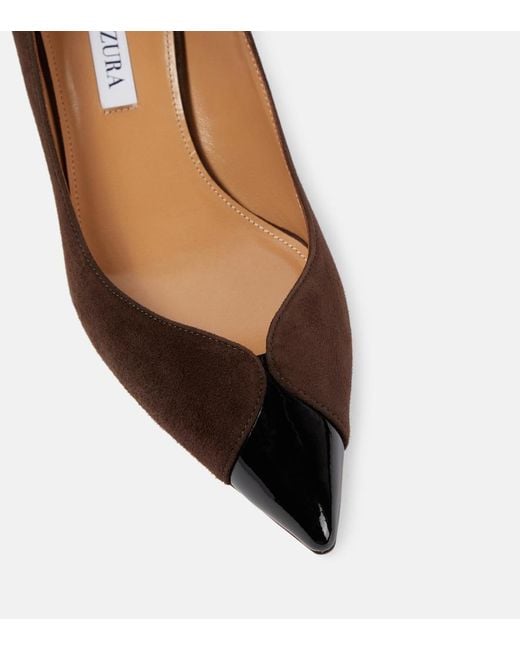 Aquazzura Brown Pinot 50 Suede Pumps