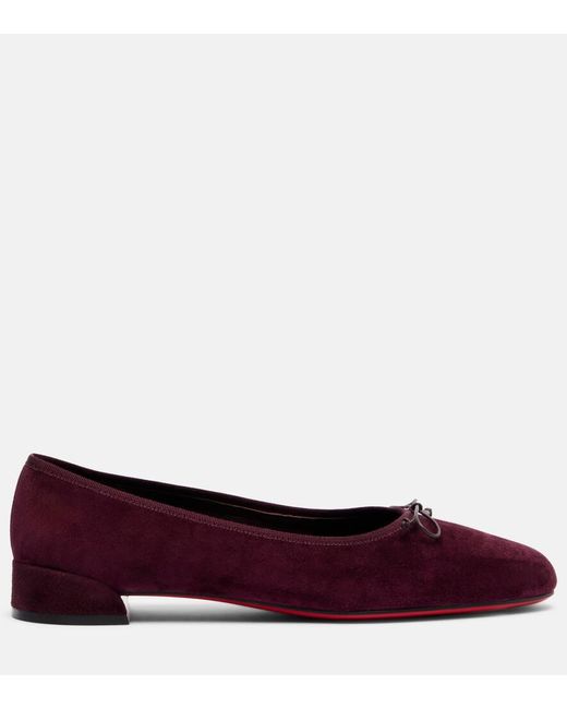 Christian Louboutin Purple Sweetie Jane Suede Ballet Flats