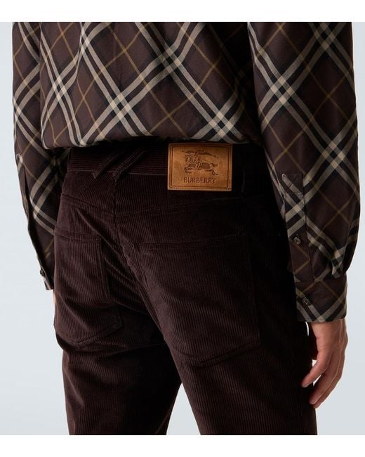 Burberry Black Cotton Corduroy Slim Pants for men