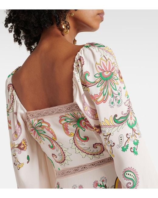 Etro Natural Printed Midi Dress