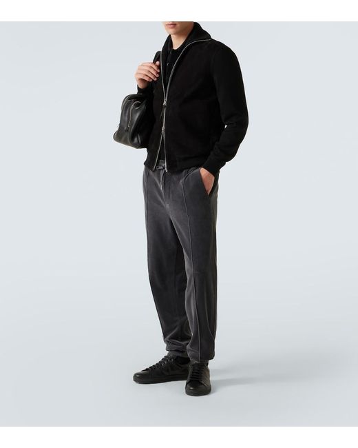 Tom Ford Black Warwick Perforated Leather Sneakers for men