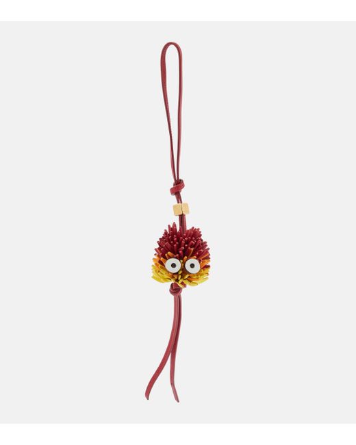 Loewe White X Howl's Moving Castle Calcifer Leather Bag Charm