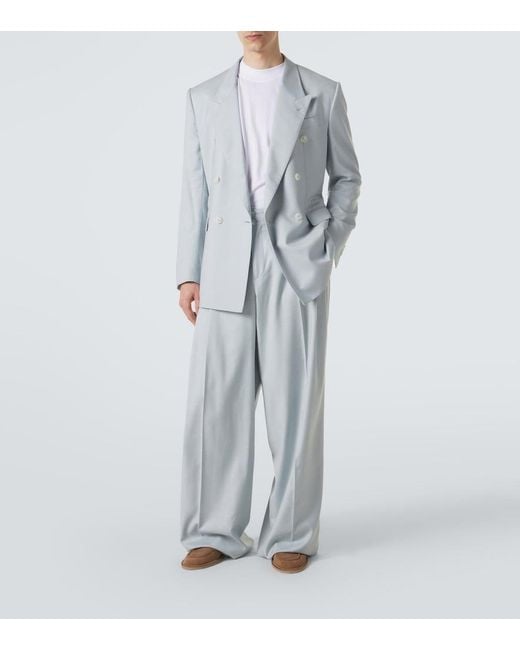 Dolce & Gabbana Blue High-Rise Wide-Leg Pants for men