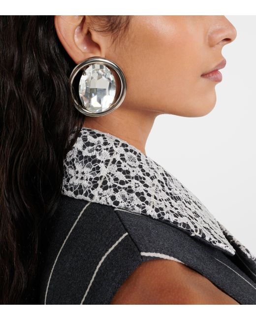 Alessandra Rich Metallic Embellished Clip-on Earrings