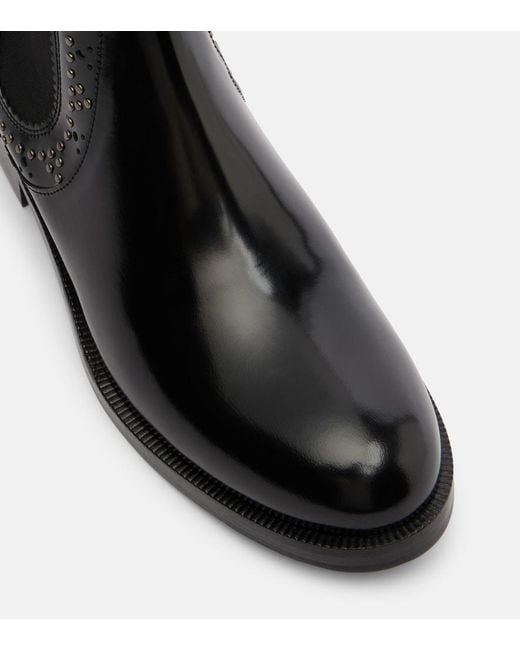 Aquazzura Black Skye Embellished Leather Chelsea Boots