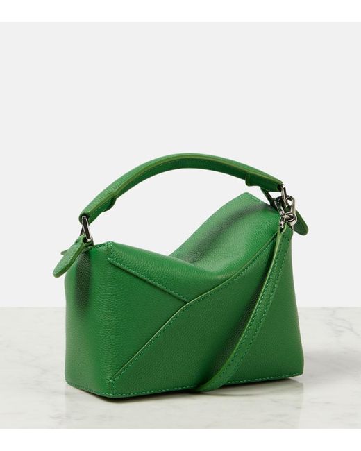 Loewe Green Puzzle Edge Mini Leather Shoulder Bag