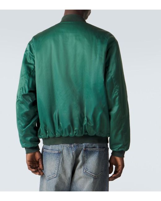A.PRESSE Green Cotton-Blend Bomber Jacket for men