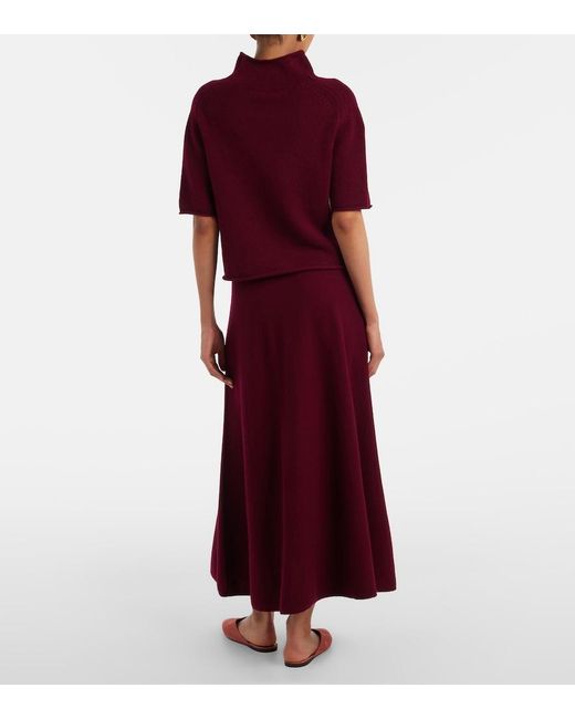 Lisa Yang Red Torie Cashmere Midi Skirt