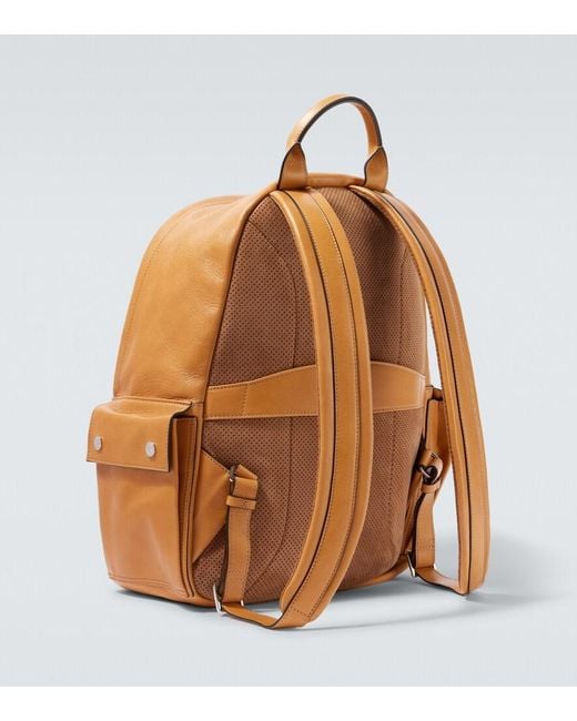 Brunello Cucinelli Natural Leather Backpack for men