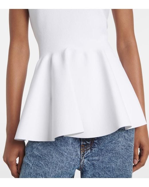 Alaïa White Peplum Top