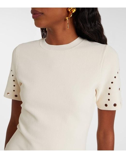 Ulla Johnson Natural Fania Broderie Anglaise Minidress