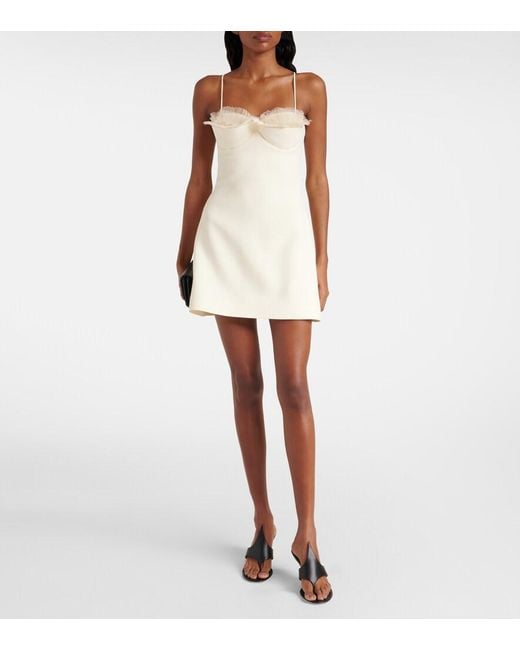 David Koma Natural Ruffled Minidress