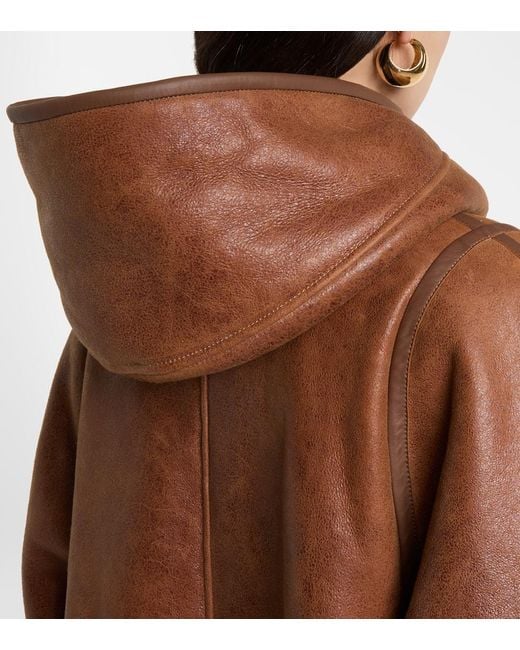 Isabel Marant Brown Amiel Shearling-Lined Leather Jacket