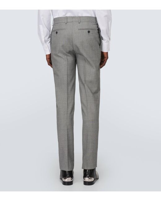 Alexander McQueen Gray Wool Slim Pants for men