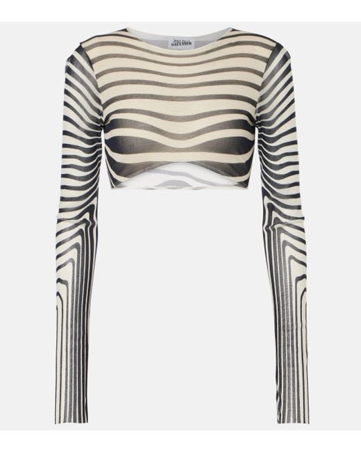 Jean Paul Gaultier Blue The Body Morphing Cropped Top