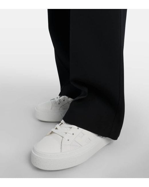 Hogan White H705 Allacciato H Leather Platform Sneakers