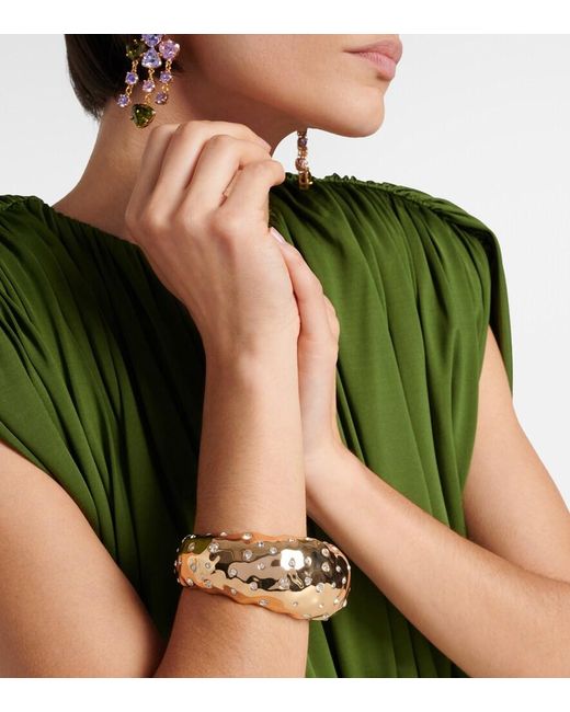 Self-Portrait Metallic Crystal-Embellished Cuff Bracelet
