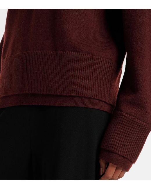 Vince Purple Layered Wool And Cashmere Sweater