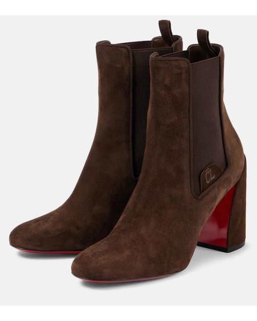 Christian Louboutin Brown Turelastic 85 Suede Chelsea Boots