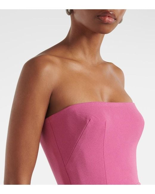 Alex Perry Pink Strapless Midi Dress
