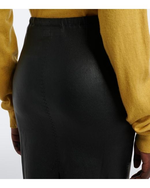 Stouls Black Gilda Leather Midi Skirt