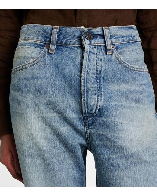 FRAME Blue The Stack Wide-Leg Jeans