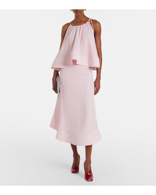 Stella McCartney Pink Silk Midi Skirt