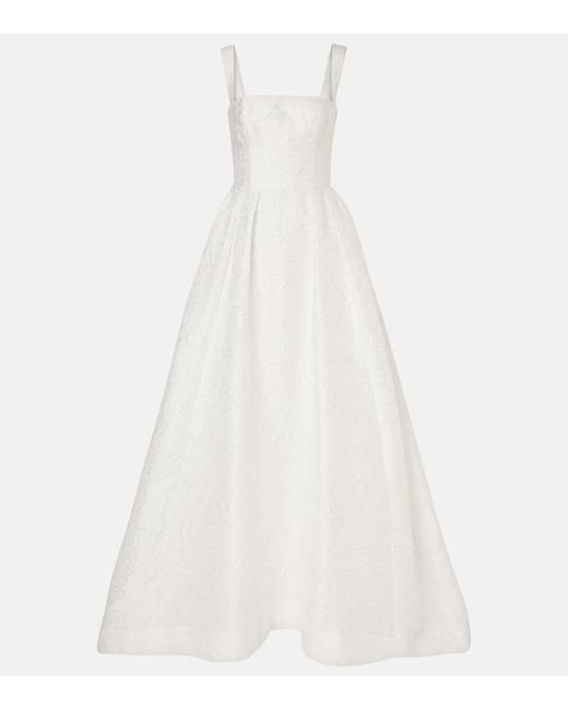 Rebecca Vallance White Bridal Esther Brocade Gown