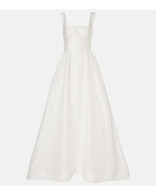 Rebecca Vallance White Bridal Esther Brocade Gown