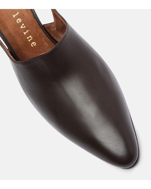 Herbert Levine Brown Cover Up 80 Leather Slingback Pumps