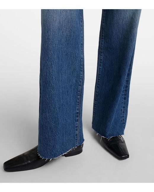 SLVRLAKE Denim Blue Grace Faded Wide-Leg Jeans