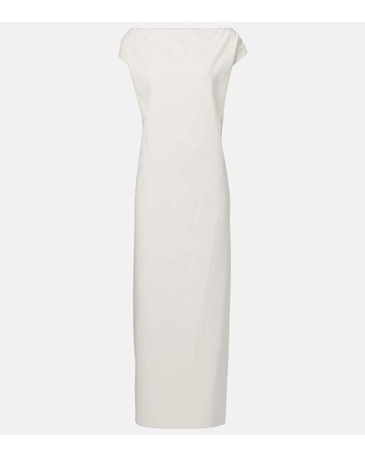 Khaite White Ayame Open-Back Cotton Maxi Dress