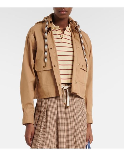 Moncler Natural Hooded Cotton-Blend Jacket