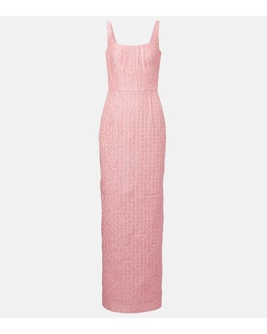 Emilia Wickstead Pink Sharon Seersucker Gown