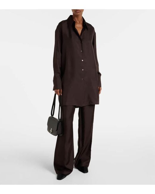 Pantalon Ample En Soie Rohe en coloris Black