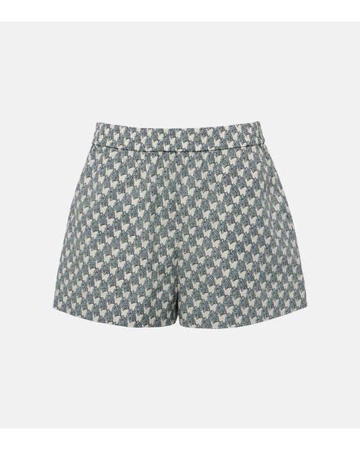 Tory Burch Gray Cotton-Blend Poplin Shorts