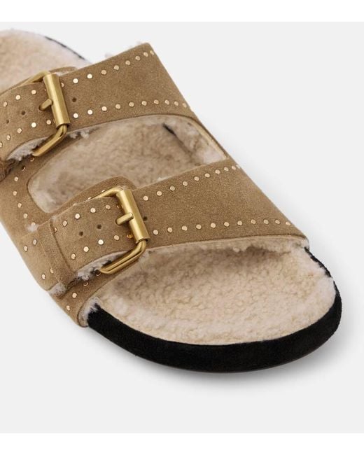 Isabel Marant Brown Lennyo Suede Slides