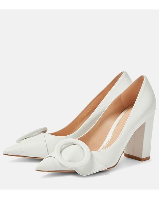 Gianvito Rossi White 85 Leather Pumps