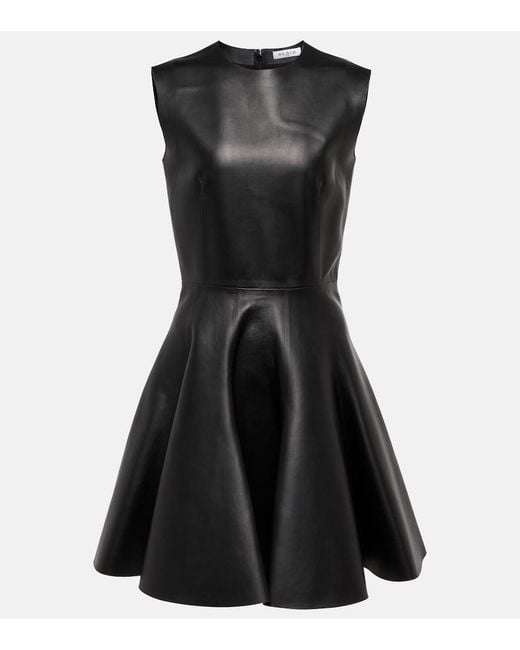 Alaïa Black Archetypes Leather Mini Dress