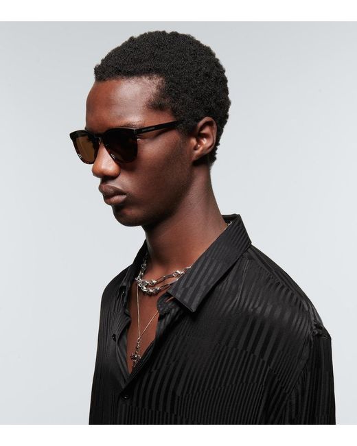 Saint Laurent Brown Round Acetate Sunglasses for men