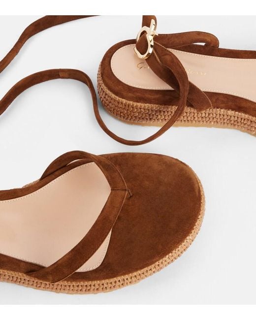 Gianvito Rossi Brown Suede Espadrille Sandals