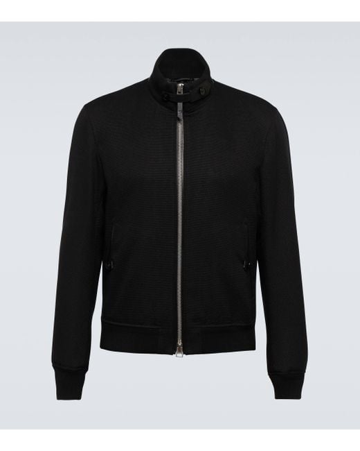 Tom Ford Black Wool, Silk, And Mohair Jacket for men