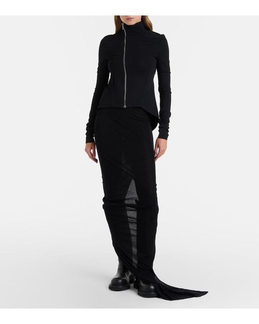 Rick Owens Blue Naska Gary Biker Jacket
